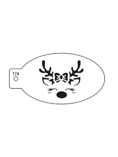 Трафарет для аквагрима овальный "Олень" 7 на 13 см