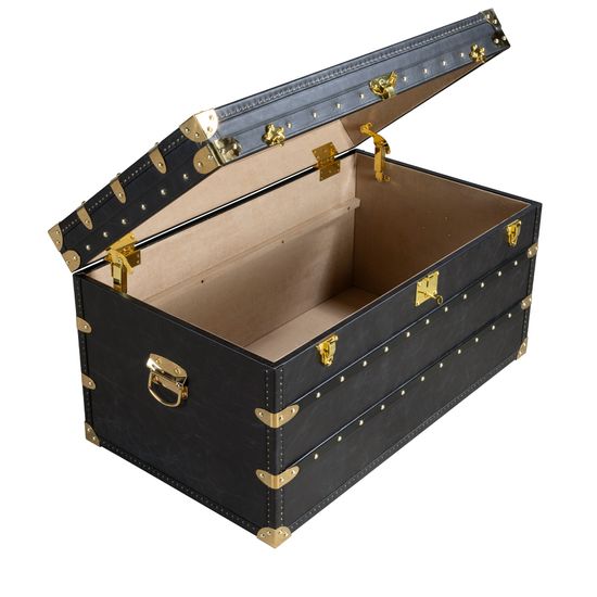 Черный кожаный столик-чемодан 5159