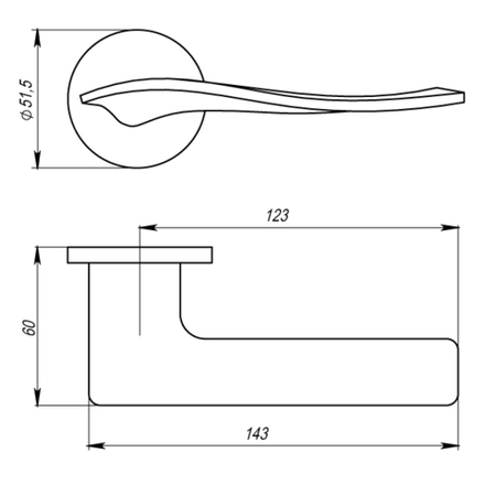 Ручка раздельная Armadillo  AQUA URS CP-8 Хром
