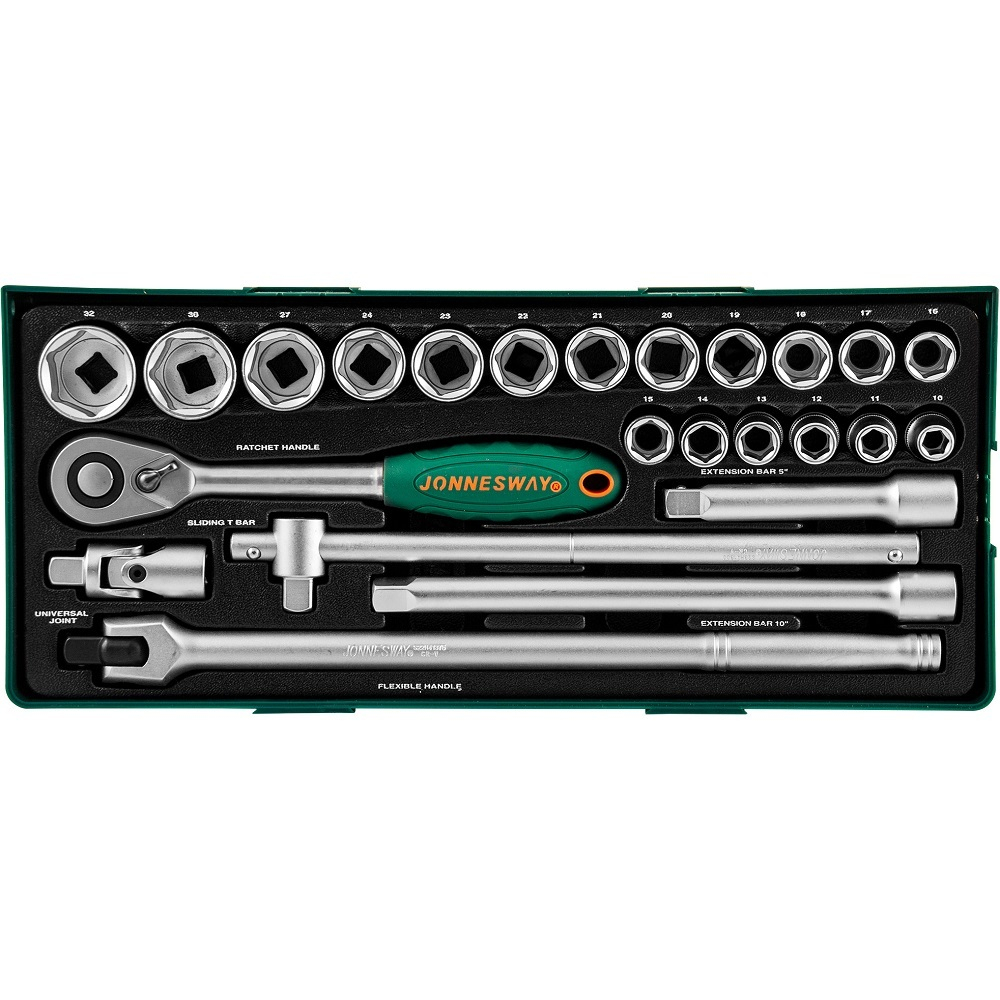 Набор торцевых головок JONNESWAY 1/2" DR 10-32 мм 24 пр.