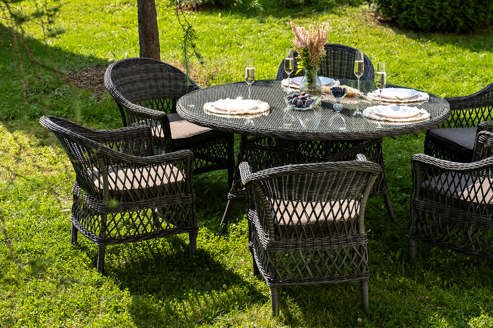 "Эспрессо–150 S" обеденная группа плетеная, цвет графит