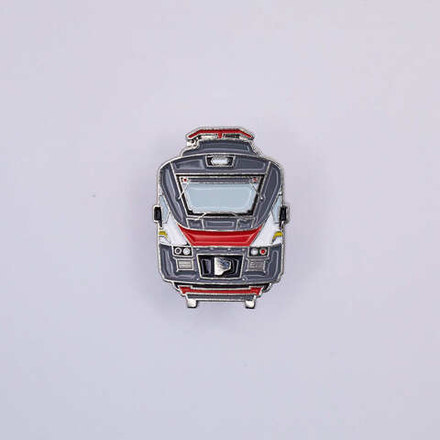 Значок электропоезд ЭП2Д бело-серый