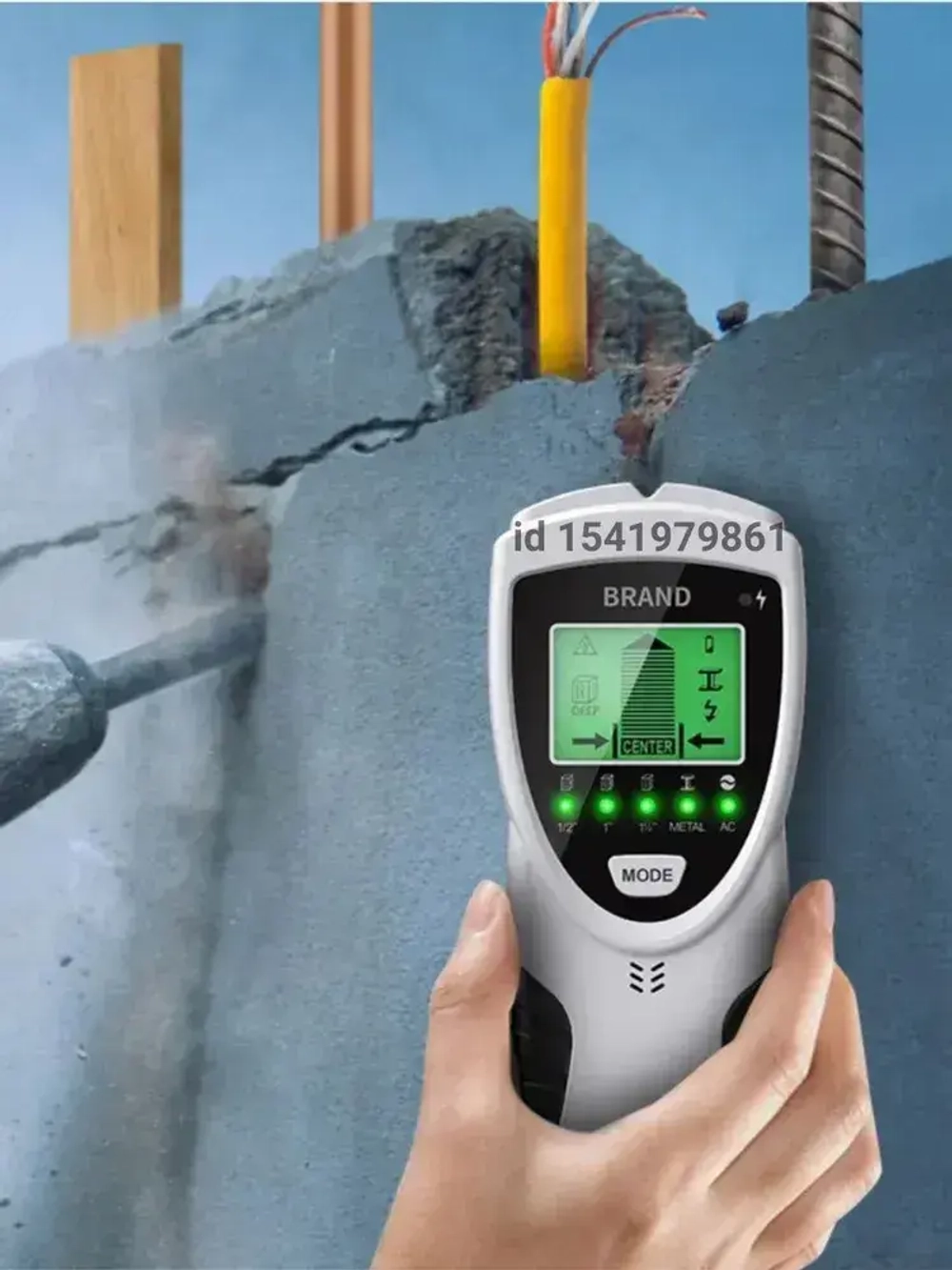 Электронный детектор скрытой проводки, металла, дерева / Портативный цифровой индикатор электропроводки TC-ED101MW
