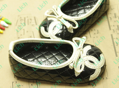 Балетки детские стеганые с контрастной окантовкой и бантом