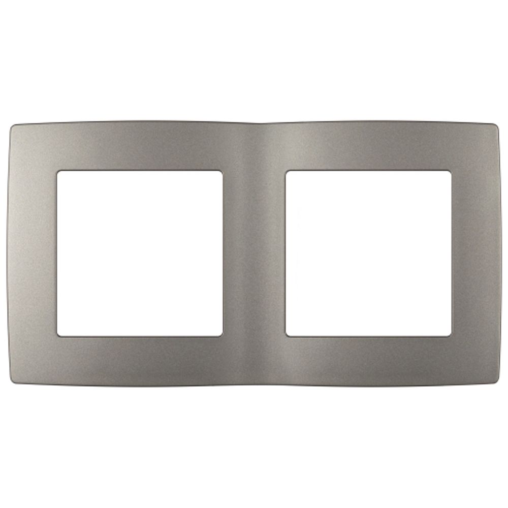 Рамка для розеток и выключателей ЭРА Серия 12 12-5002-16 на 2 поста, титан | ЭРА 12 Титан