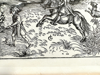 Н\х (по гравюре Лукаса Кранаха Старшего). Охота. Литография. Первая половина ХХ века.