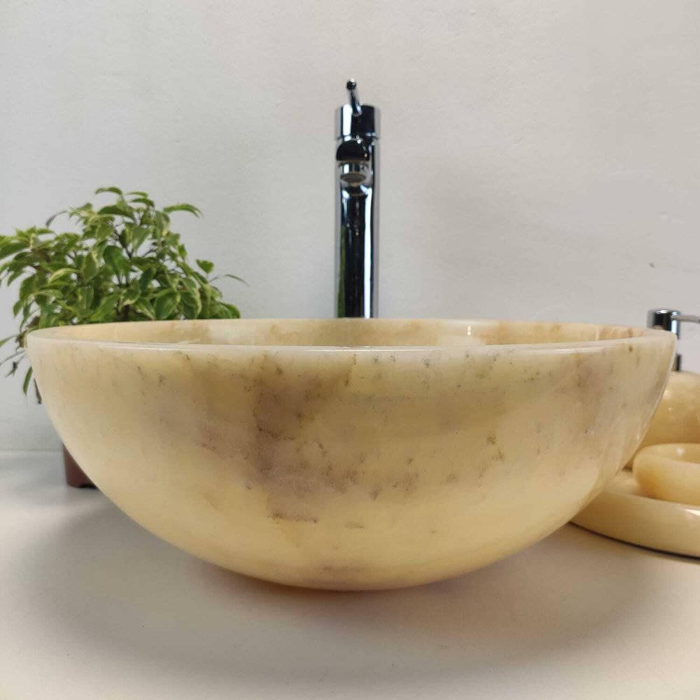 Раковина из оникса Bowl Yellow TinLip BO-61091 40*40*15