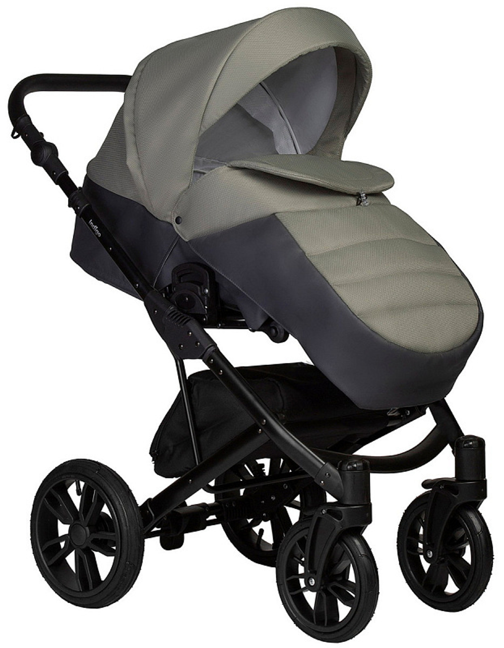 Детская коляска Indigo Mio S 3 в 1 05 т.серая кожа+зеленый