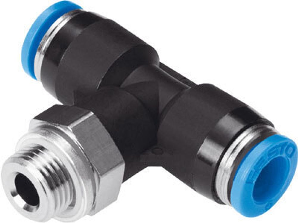 QST-G3/8-10-20 Тройник с цанговым зажимом и резьбой