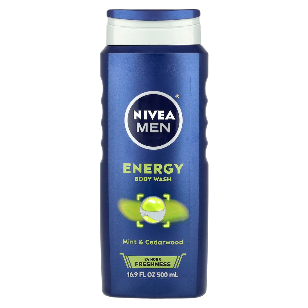 Nivea, Для мужчин, энергетический гель для душа, с мятой и кедром, 500 мл (16,9 жидк. унц.)