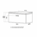 Тумба д/ванной "ВЕКТОР-60" подвесная "push-to-open" под раковину Марго-60 (MIXLINE) (ПВХ)