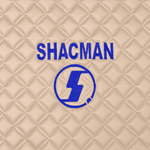 Ковры Shacman X-3000 рестайлинг (экокожа, бежевый, бежевый кант, синяя вышивка)