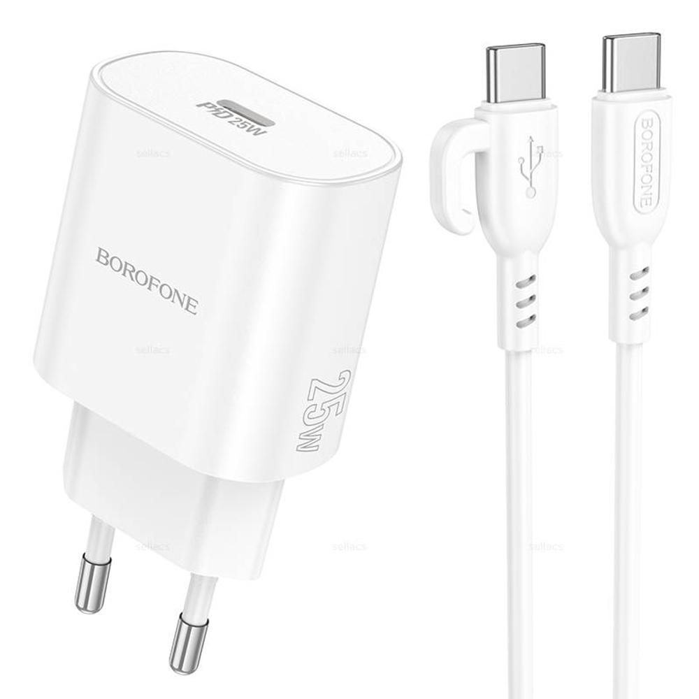 Зарядное устройство Borofone PD 25W + QC3.0 Для Type-C BA82A (white)