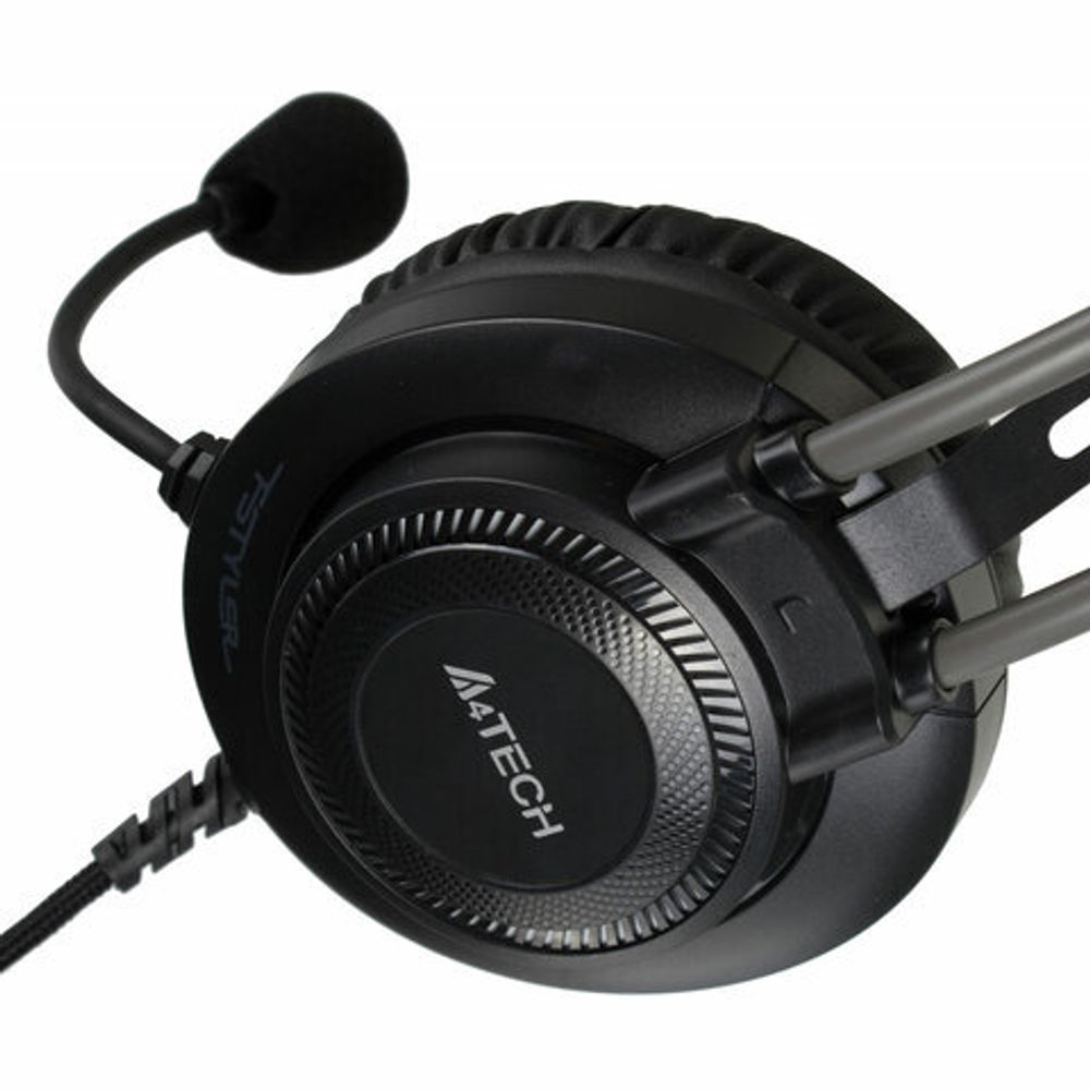Наушники с микрофоном (гарнитура) A4TECH Fstyler FH200U, проводные, 2 м, USB, серые, 1431333