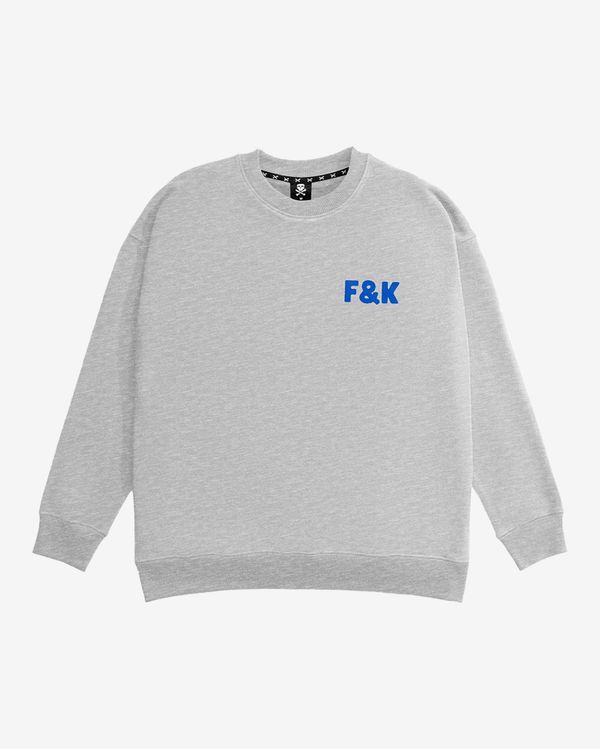 Толстовка F&K меланж серая - фото 1