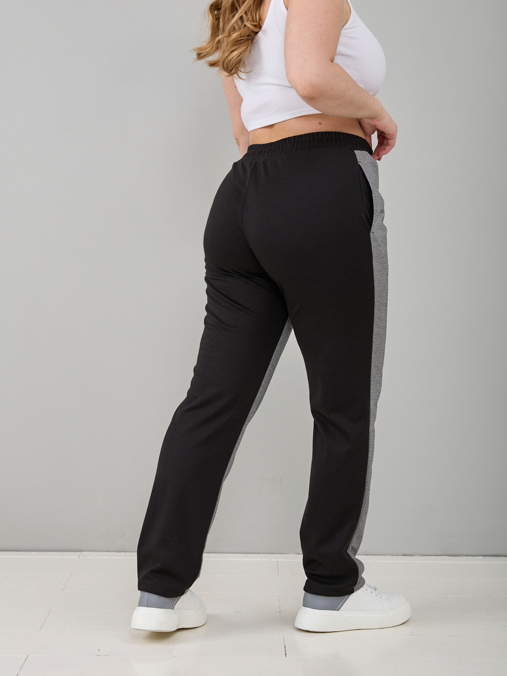 Костюм с брюками КБ-016П/черносерый-надпись