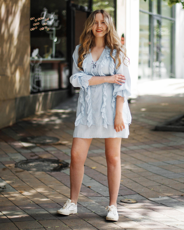 Платье батист, цвет голубой, Италия