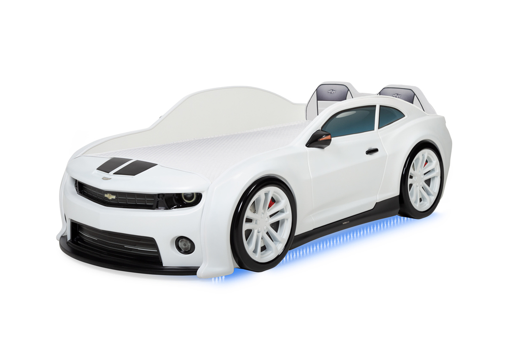 Объемная (3d) кровать-машина EVO "Camaro" (белая)