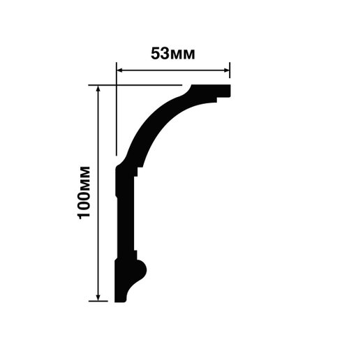 HiWood. Карниз A100 (100*53*2000мм) Дюрополимер.