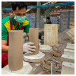 Ваза IKEA FRODD (ФРЕДД), Темно-зеленый, 21 см