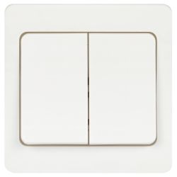 Выключатель Intro Style 7-104-01 двойной, 10А-250В, IP20, СУ, белый