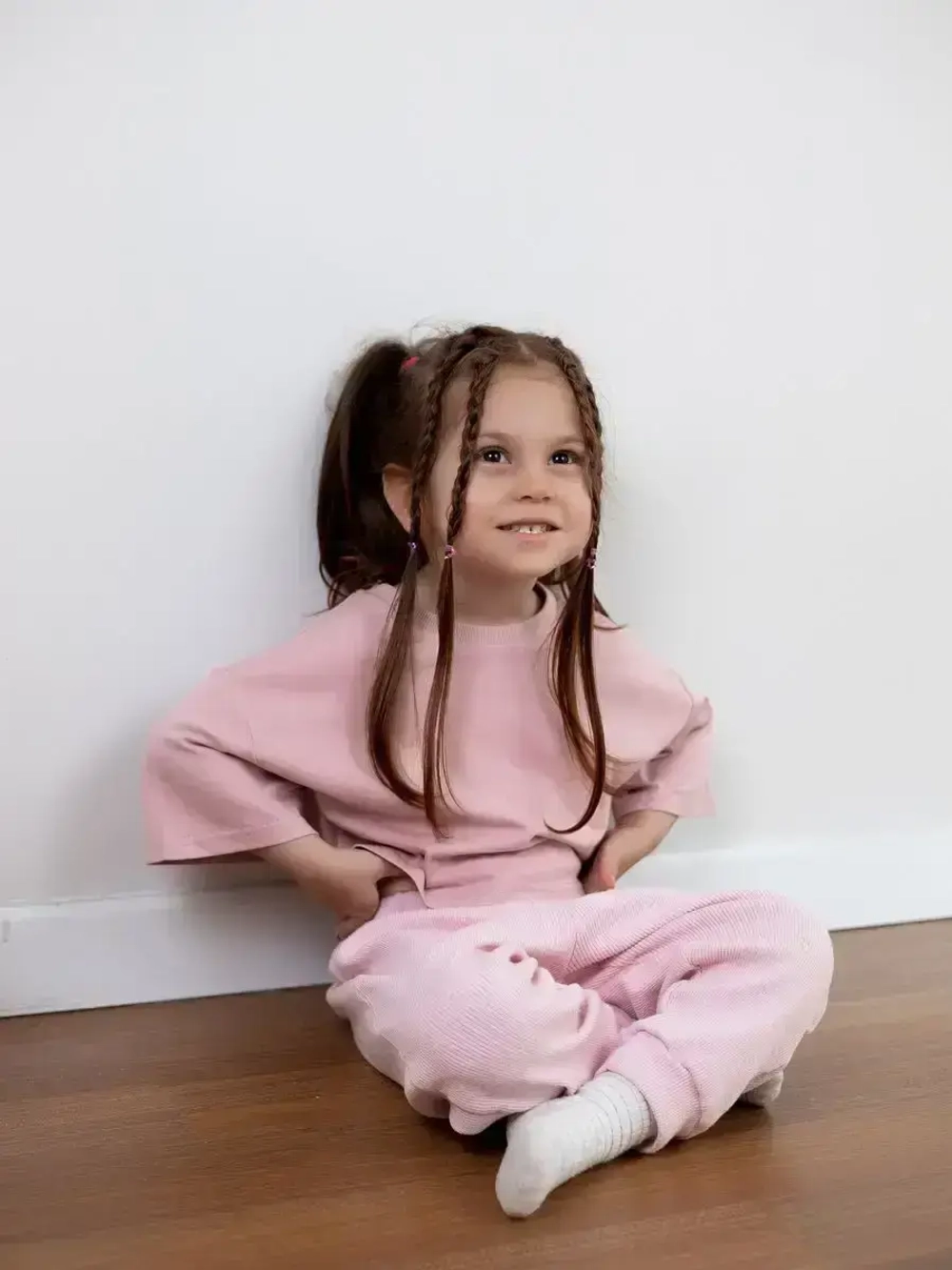 Футболка детская оверсайз укороченная базовая