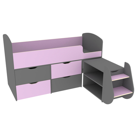 Кровать-чердак КарИВи Малыш 7 Темно-серый Ирис