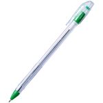 Ручка шариковая Crown Oil Jell зеленая, 0,7мм, прозрачный корпус
