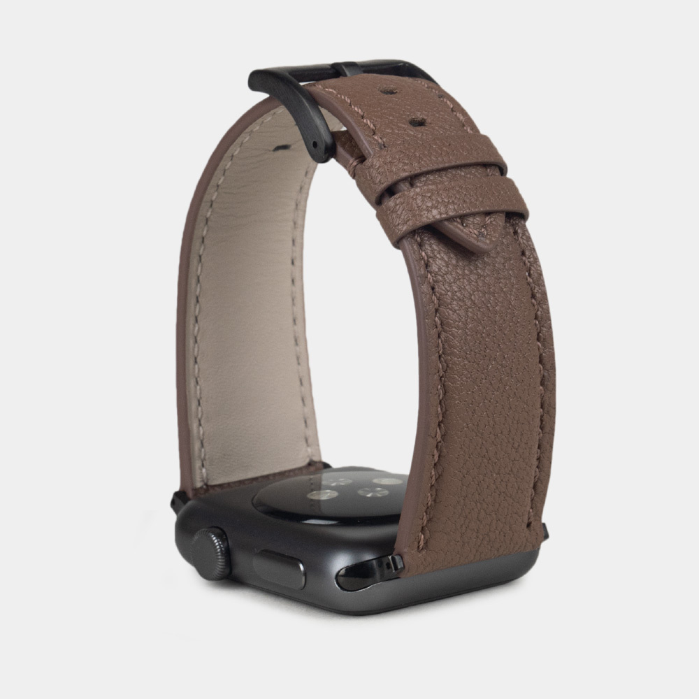 Ремешок для Apple Watch 44/45/46 mm из кожи козы, коричневого цвета