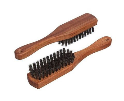 Щетка для одежды и обуви (универс.) с ручкой 21см дерево, нат.черн.щетина,59 пучков, Yozhik