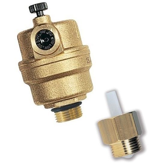 Воздухоотводчик Watts Microvent MKVR 15 1/2", 10 бар с отсекающим клапаном автоматический (10004984)