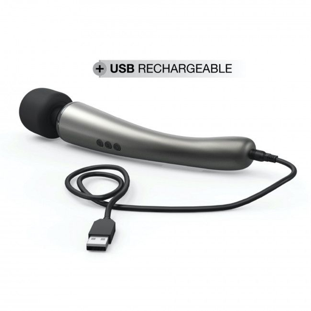 Вибратор Dorcel "MEGAWAND", с 20 режимами, гибкий, серебристый