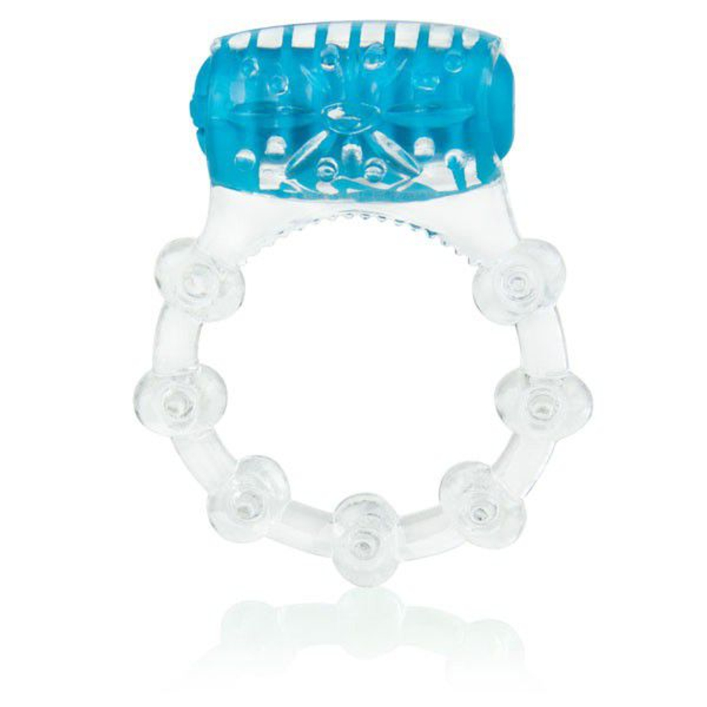 Ярко-синее кольцо на пенис с вибрацией (Цвет: синий)