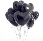 Шар (18" /46 см) Сердце, Черный 1 шт.