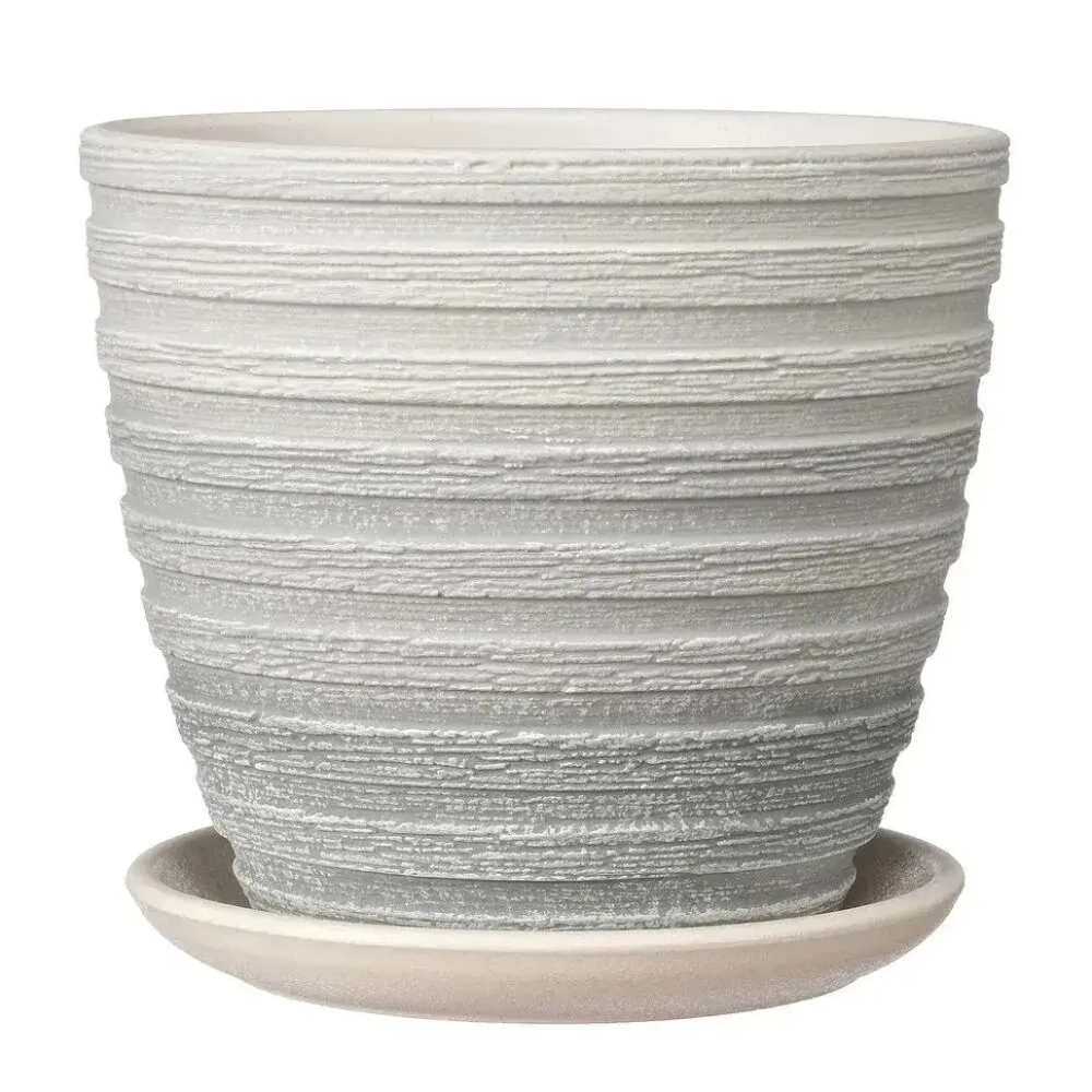 Горшок керамический Букле серый крокус №4
