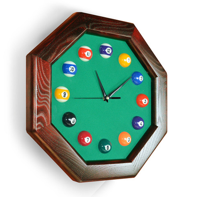 Часы 8 граней ясень/сукно