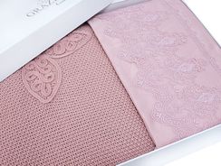 Набор с пледом и наволочки Grazie Home Alegra (пудра)