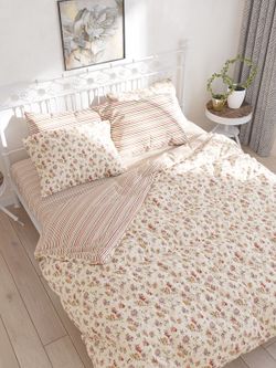 Пододеяльник Сказка "Виктория/Нежная полоска" евро 200х215 см на молнии , перкаль