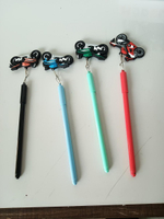 Ручка гелевая "Мотоцикл", 0,5мм, синяя, с игрушкой, 4 вида микс (Комплект 40шт.)