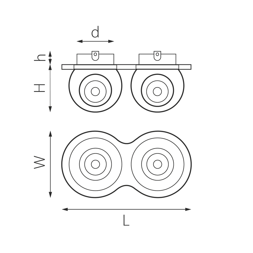 i6276272 Светильник INTERO LED 9W*2 850LM*2 24G ЧЕРНЫЙ/БЕЛЫЙ 3000K (217627+217062+217072)