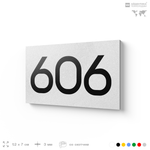 Номер на дверь 606, табличка на дверь для офиса, квартиры, кабинета, аудитории, склада, белая 120х70 мм, Айдентика Технолоджи