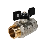 Кран шаровой полнопроходной STOUT - 1" (НР/ВР, PN40, Tmax 150°C, ручка-бабочка черная)