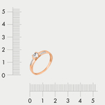 Кольцо женское из красного золота 585 пробы с фианитами (арт. К-7748л)