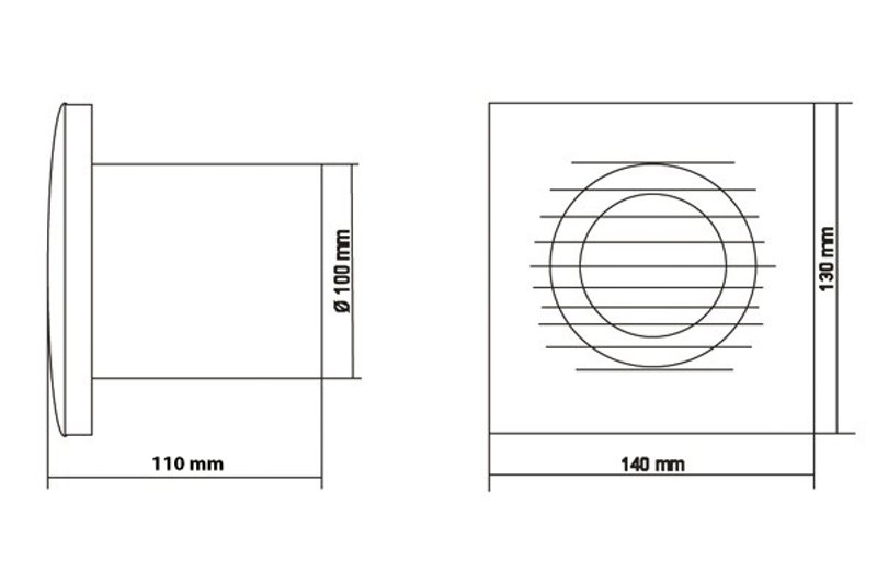 Накладной вентилятор Europlast E100S серебро