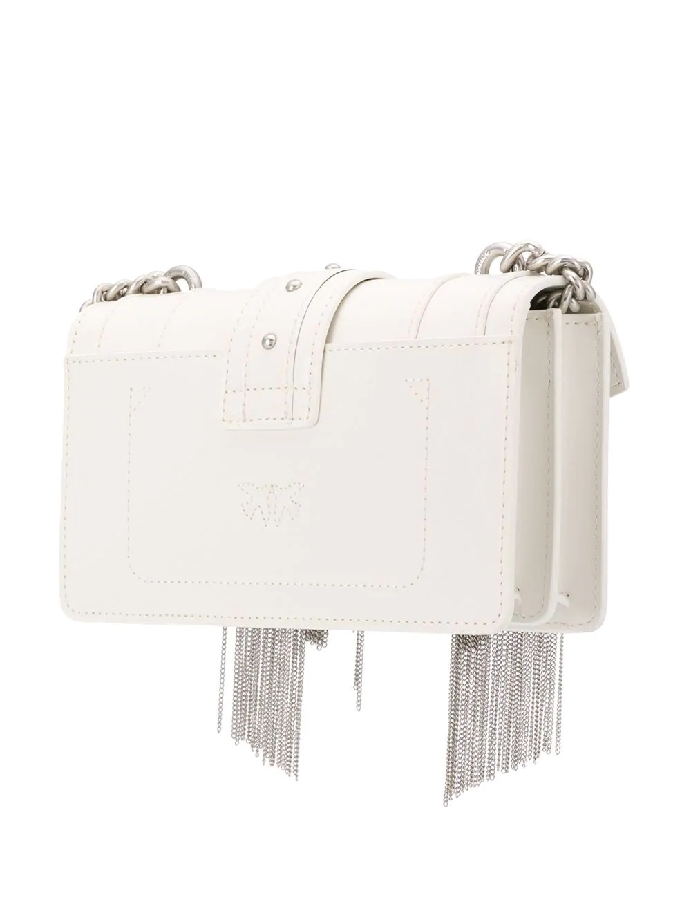 MINI LOVE BAG METAL FRINGES – white