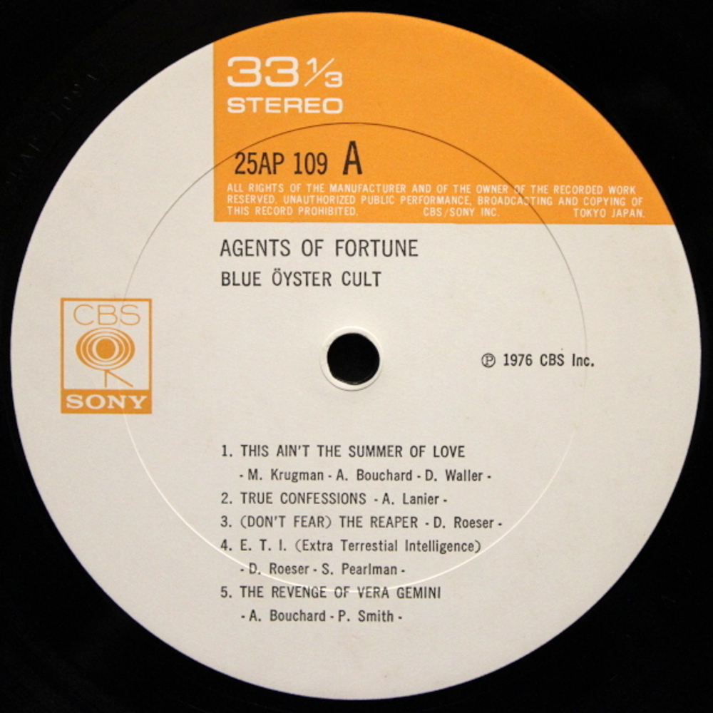 Blue Oyster Cult / Agents Of Fortune (LP)