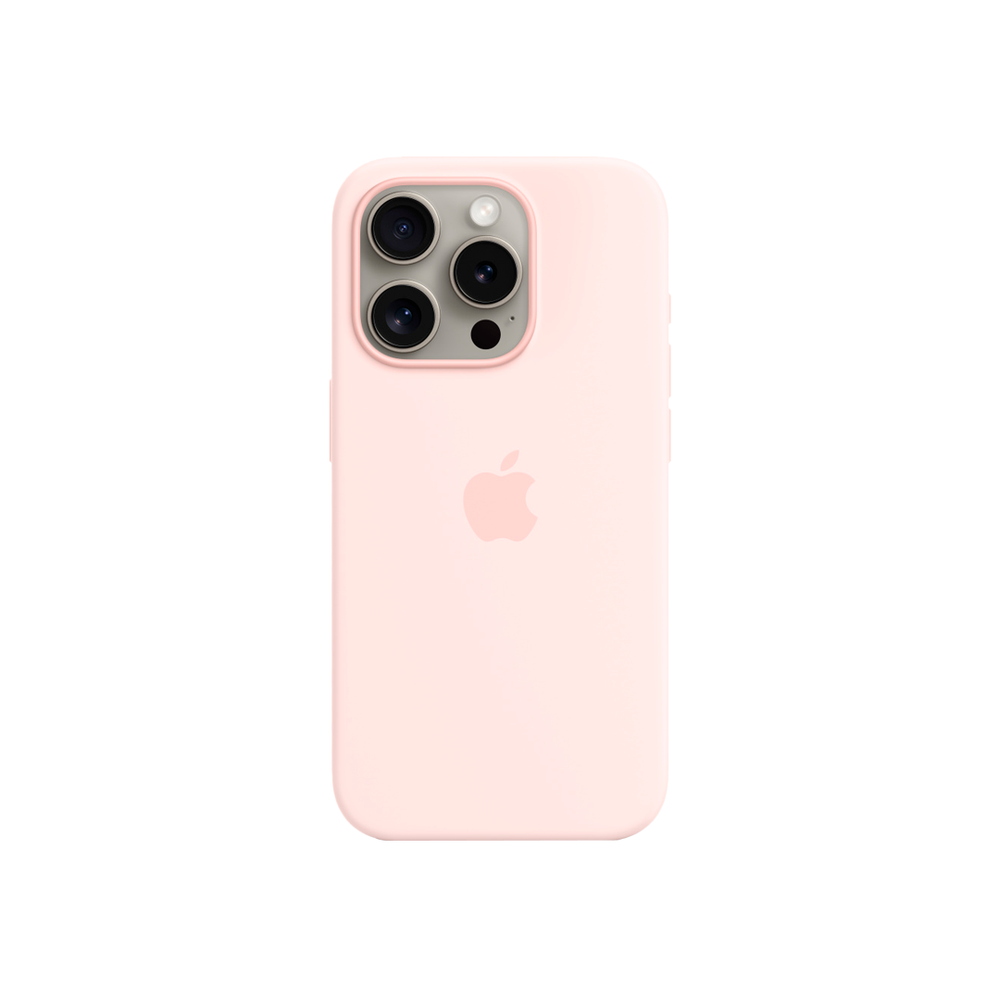 Силиконовый чехол с поддержкой MagSafe Apple Silicone Case для iPhone 15 Pro, Light Pink (Светло-розовый)