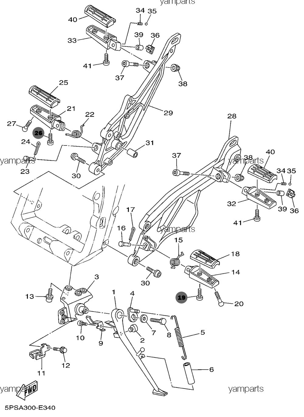 Винт для мотоциклов Yamaha (новый номер 90157-05079-00)