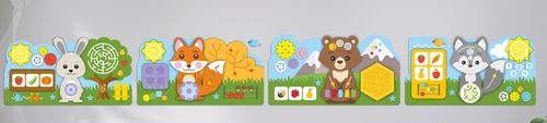 Декоративно-развивающая панель "Зверята"