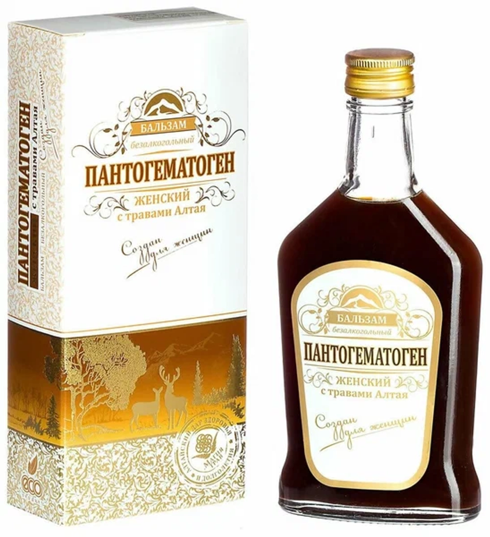 Бальзам "Пантогематоген" "Женский" с травами Алтая в подарочной упаковке. "МАГИЯ ТРАВ" 250мл.